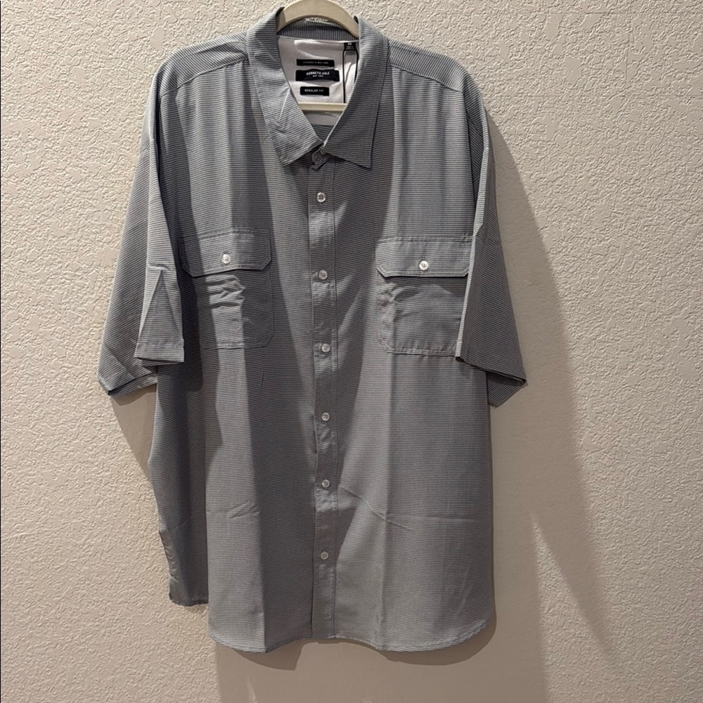 4X NWT Kenneth Cole Gray Casual Button Down Shirt